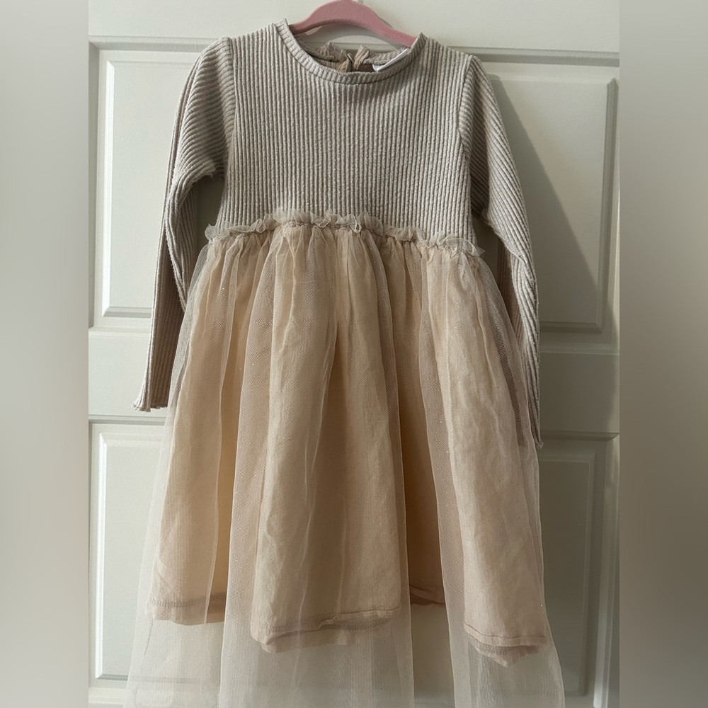 Zara Light Gray Ribbed Women's Sweater